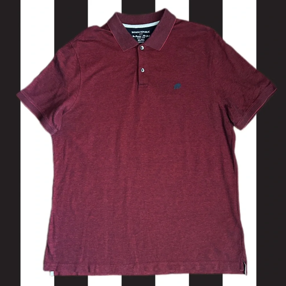 Banana Republic Polo Shirt Men’s XL Burgundy Cotton Logo Golf Dadcore